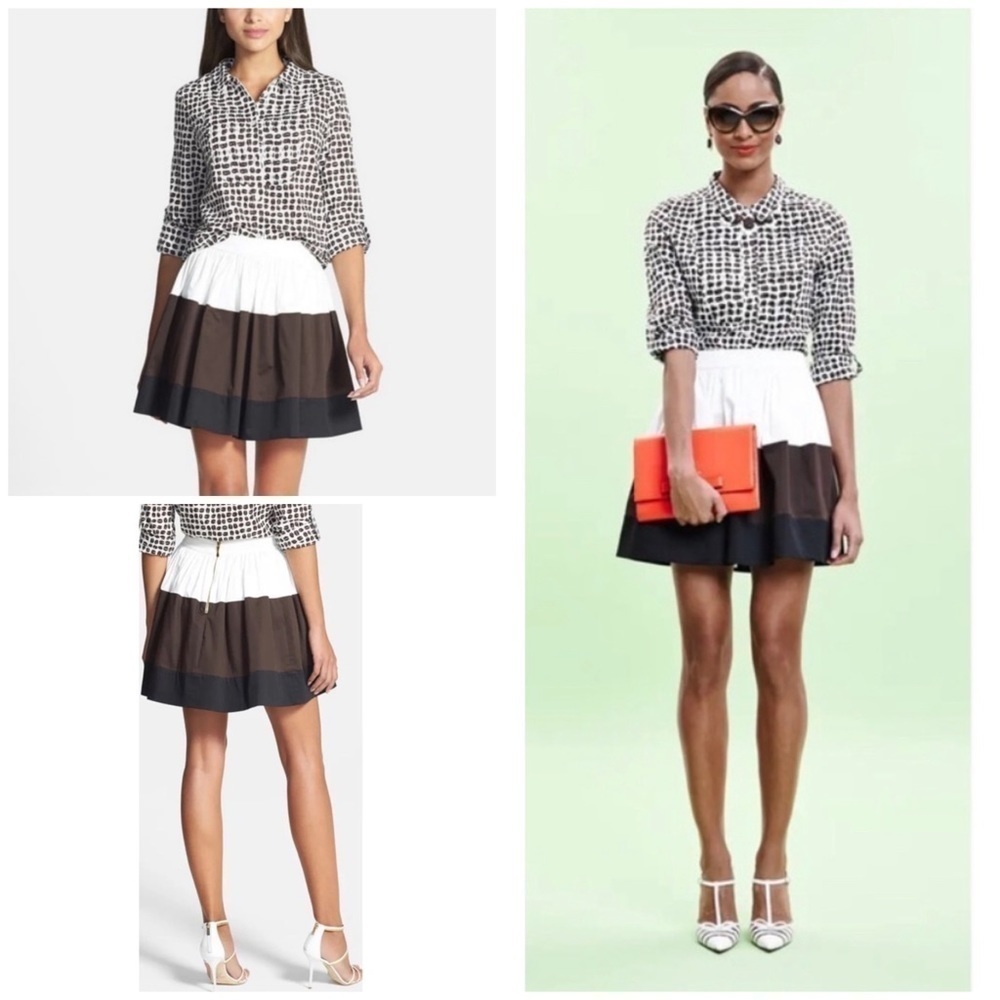 NWT Kate Spade New York Coreen Colorblock Skirt 10